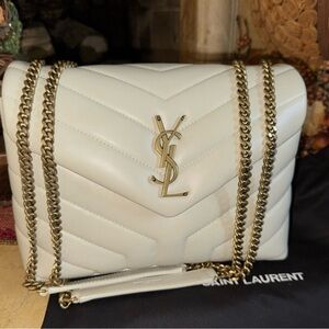 NWOT Loulou quilted shoulder bag in cream/gold